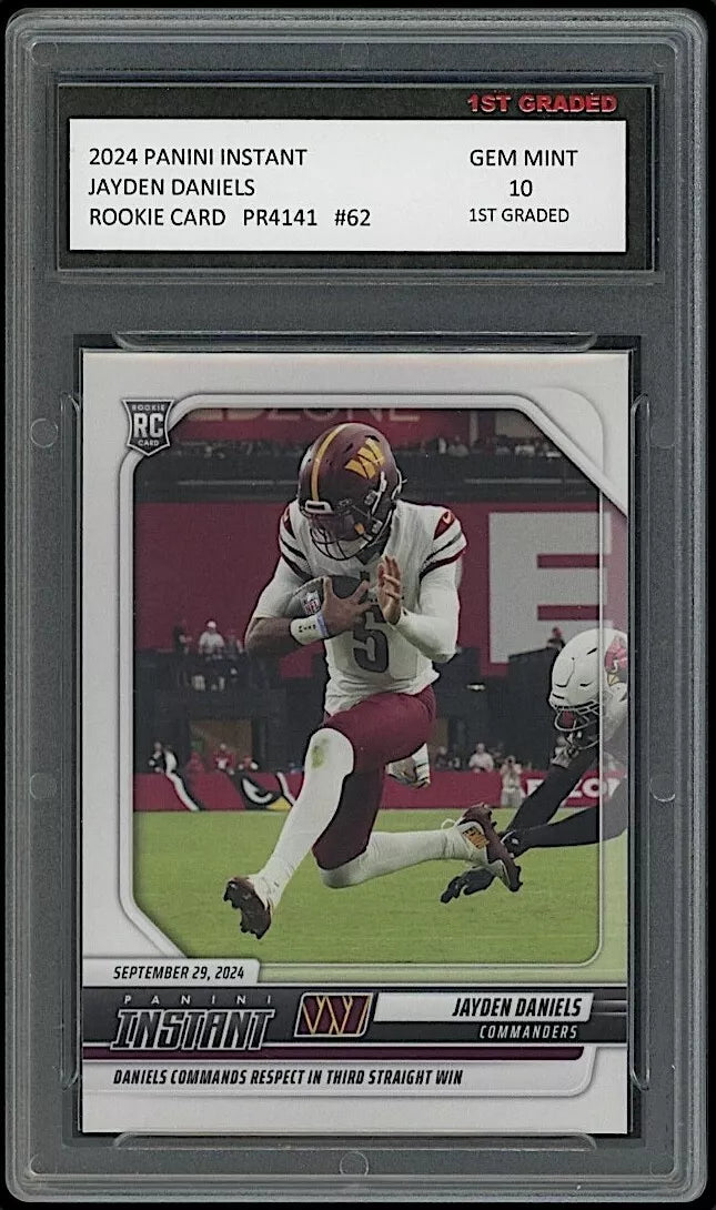 Jayden Daniels 2024 Topps Now 1st Graded 10 NFL Rookie Card RC #5 Commanders